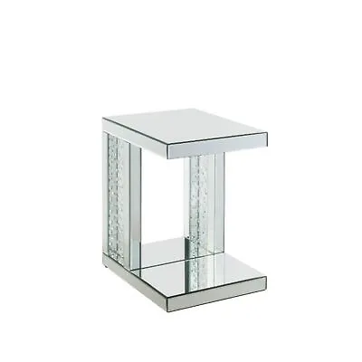 Accent Table Mirrored & Faux Crystals Inlay • $191.27