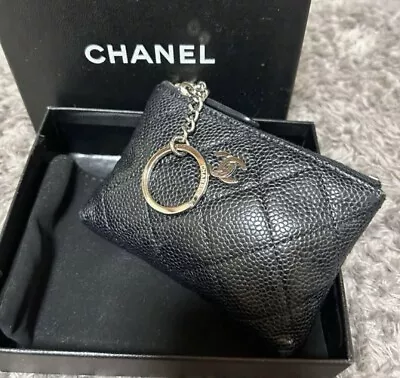 Authentic CHANEL Coin Case Mini Pouch With Key Ring • $370