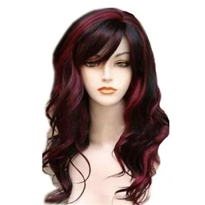 Hair Full Wig Fashion Wavy Ombre Hair Wig Brown Gold Blonde Long Curly Wigs • £8.85