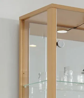 £309.99 • Buy Glass Display Cabinet Tall 2 Door Mirrored LED Light Shelves Vapes Toys