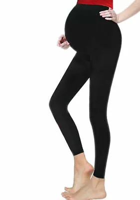 Women Soft Comforable BLACK Maternity Cotton Legging Full Ankle Length Pregancy • £7.99
