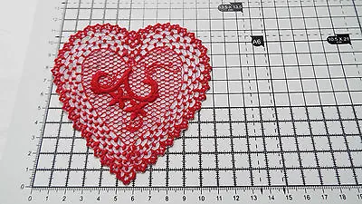  LargeRed Guipure LaceAppliqueTrimmingsWedding- Heart Motif - 10cm X 9cm • £2.49