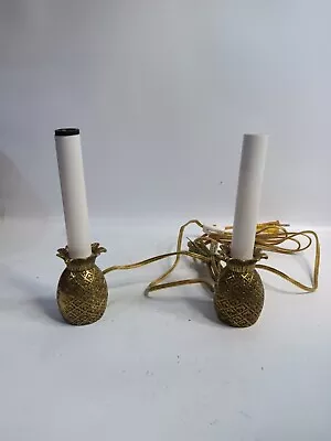 Set Of 2 Small Brass Pineapple Vintage Lamps #110 • $30