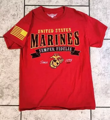 USMC Shirt 7.62 Design Battlespace Men's Medium T-Shirt Red Big Graphic And Flag • $21.98