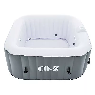 4 Person Inflatable Hot Tub W Bubble Jets Cover Air Pump Handles And Bag Gray • $369.19