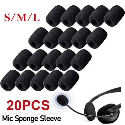 20x Practical Small Black Microphone Headset Windscreen Sponge Foam Mic Cover US • $8.98