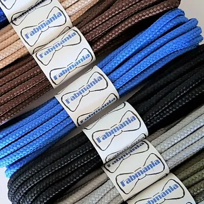 Fabmania® Laces - 4mm Round Polyester Boot Laces - Ideal For Walking Hiking Work • £3.50