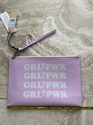 Rebecca Minkoff Clutch Grl Pwr Girl Power Baby Pink Lilac New Bag • $27