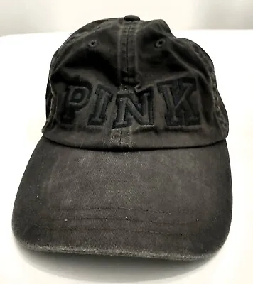 Victoria's Secret PINK Black On Black Spellout Logo Baseball Hat/Cap One Size • $8