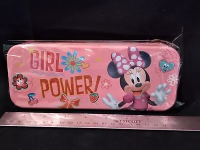 Minnie Mouse Girl Power Tin Metal Pencil Box Case Catch All Treasure Trove • $13.49