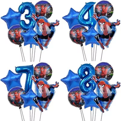 Spiderman Balloons Avengers Party Spider-Man Birthday Foil Birthday Balloons Set • £2.95