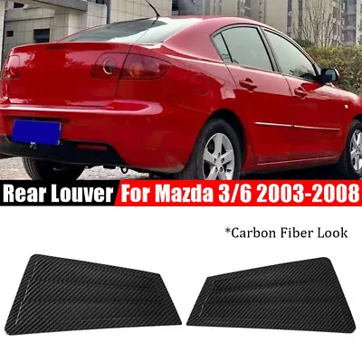 For Mazda 3 6 2003-2008 Pair Carbon Fiber Side Rear Louver Window Air Vent Scoop • $37.38