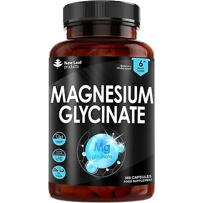 Magnesium Glycinate Capsules High Strength 1040mg Fatigue Bone Health 360 Tablet • £22.95