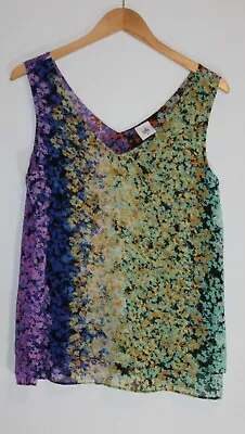 CAbi Flower Tank Multicolor Flowy V-neck Size M Summer/Spring  • $15