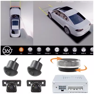 3D HD Panoramic Camera 360° View Parking Monitor DVR System 4 Way Video Record • £155.99