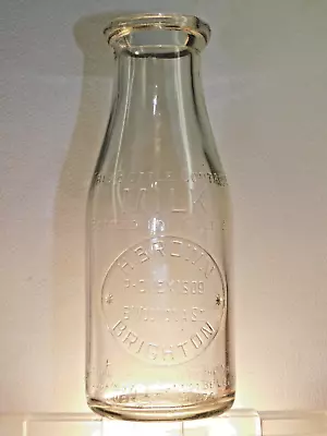 Milk Bottle  H.brown Brighton  Phone X1809 Lovely Vintage Milk Bottle • $55