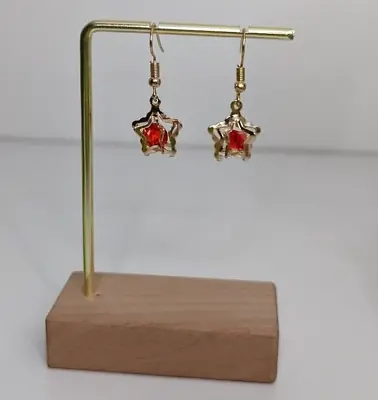 Diamante Star Earrings Red • $4.42