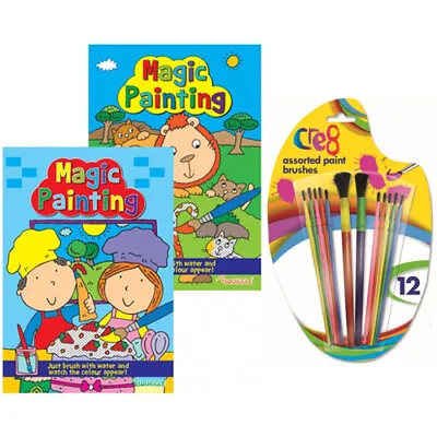 Magic Painting Books Or Paint Brushes Craft Activity Book Kids Childrens • £2.33