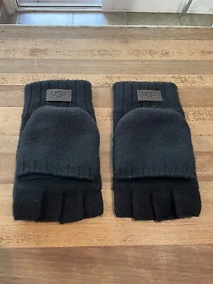 Mens Black Ugg Gloves Magnetic With Leather Trim • $42.99
