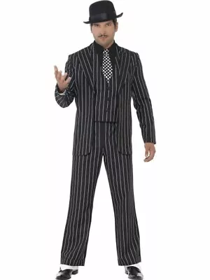 Deluxe Mens Zoot Suit Fancy Dress Gangster Mob Mafia 1920s Bugsy Malone Size L • £32.99