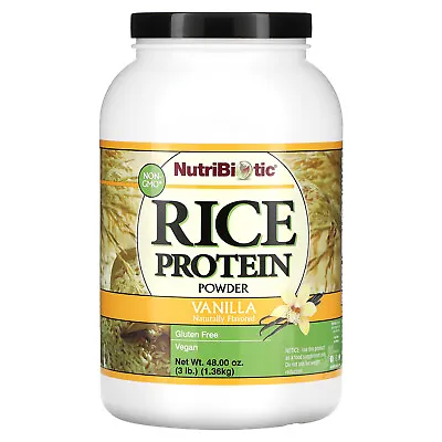 NutriBiotic Raw Rice Protein Vanilla 3 Lb 1 36 Kg Egg-Free Gluten-Free • $39.06