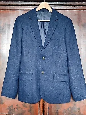 Jack Wills MALLALIEUS Tweed Blazer Jacket Men's 38R Navy Country Hacking • £25
