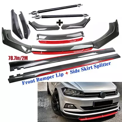 Carbon Fiber Front Bumper Spoiler + Side Skirt Rear For Volkswagen Rabbit K • $149.99