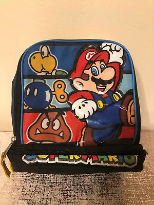 Super Mario Running Nintendo Kids Insulated Dual Chamber Lunch Bag Video Game B3 • $8.99