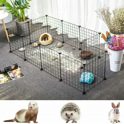 £19.99 • Buy Pet Cage Metal Playpen Dog Cat Rabbit Play Pen Wire Run Fence Enclosures Black 