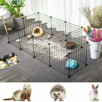 £19.99 • Buy Pet Cage Metal Playpen Dog Cat Rabbit Play Pen Wire Run Fence Enclosures Black 