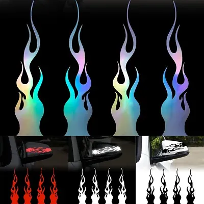 1set Vinyl Flame Reflective Stickers For Car Racing  Laptop Skateboard Decal • $5.49