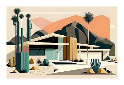 1960s Mid Century Modern Atomic Age Art Print Nps13 • $19.99