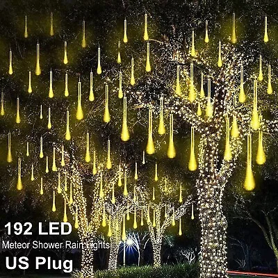 LED Meteor Shower Raindrop Lights Xmas Snowfall String Light Garden Tree Decor • $13.99