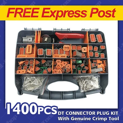 $169 • Buy 1400PC Deutsch DT Connector Plug Kit With Genuine Deutsch Crimp Tool Auto Marine
