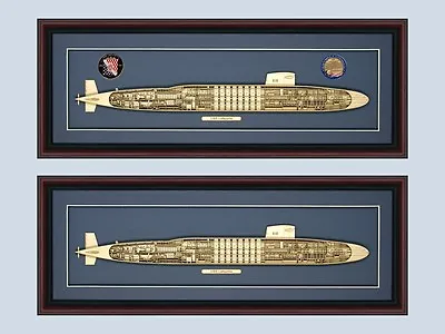 Personalized Fleet Ballistic Missile Submarine Cutaway Museum Quality Wood  • $442