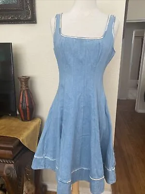 $145 • Buy NWT Staud Wells  (short Version )Denim Dress Size: One Size  2-4 Light Blue
