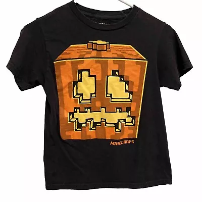 Youth Size Medium Minecraft T-Shirt Black With Orange • $14.98