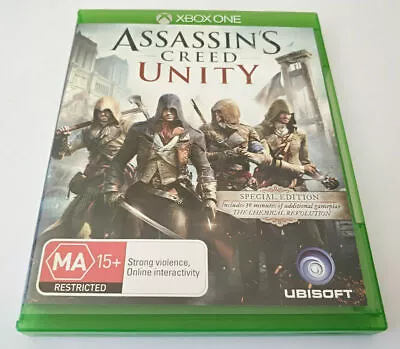Mint Disc Xbox One Assassins Creed Unity Special Edition Free Postage • $20.90