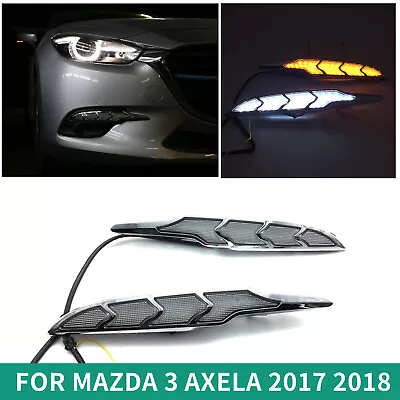 LED DRL For Mazda 3 Axela 2017-2018 Daytime Running Light Fog Lamp W Turn Signal • $57.96