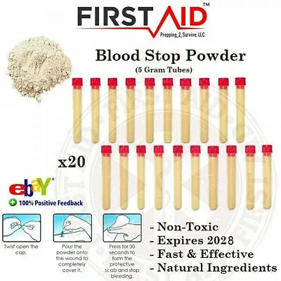 First Aid Blood Clot Powder - Organic Plant Based Wound Seal - IFAK EMT Medic • $20.99