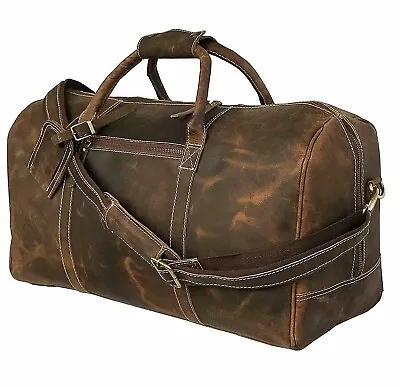 Buffalo Leather Travel Duffle Bag Mens Overnight Weekend Luggage Carryon Handbag • $108