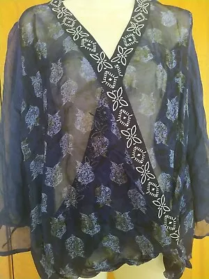 Desigual  Blue Sheer Crossover Top..Tagged XL • $32