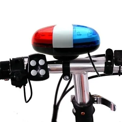  6 Bike Bicycle Police LED Light + 4 Loud Siren Sound Trumpet Cycling Horn Bell  • $18.50