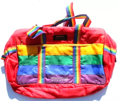 Vintage Hawaii Fashion By Victor Insulated Rainbow Beach Duffle Shoulder Bag • $19.99