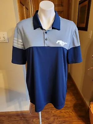 Adidas  Golf Polo With Embroidered Mustang Horse L • $13.99