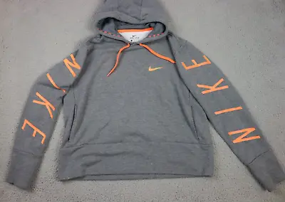Nike Dri-Fit  Hoodie Sweater Cropped Swoosh Size Medium Woman's Gray • $7.50