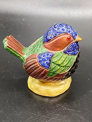 $0.99 • Buy Vintage Royal Bejeweled Enameled Bird Trinket Box With Rhinestones. Magnet Lock 