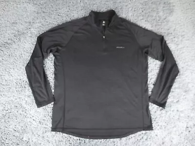 Eddie Bauer Shirt Mens Extra Large Black Merino Wool Blend Layer First Ascent * • $22.95