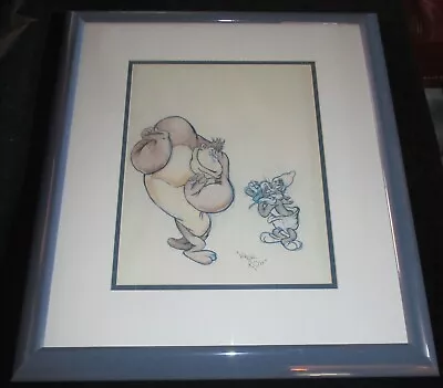 Virgil Ross Original Color Drawing Of Gorilla & Baby Bugs Signed Framed • $475