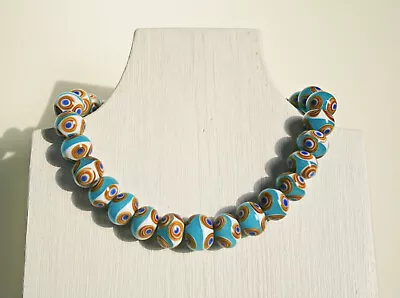 Bold Necklace Lampwork Beads Handcrafted Princess Ukok Altai Scythian Trade Ooak • £3353.20